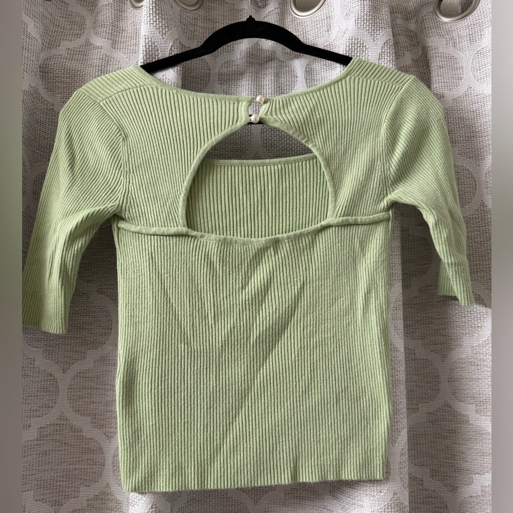 ASOS Light Green Ribbed Blouse - Picture 5 of 6